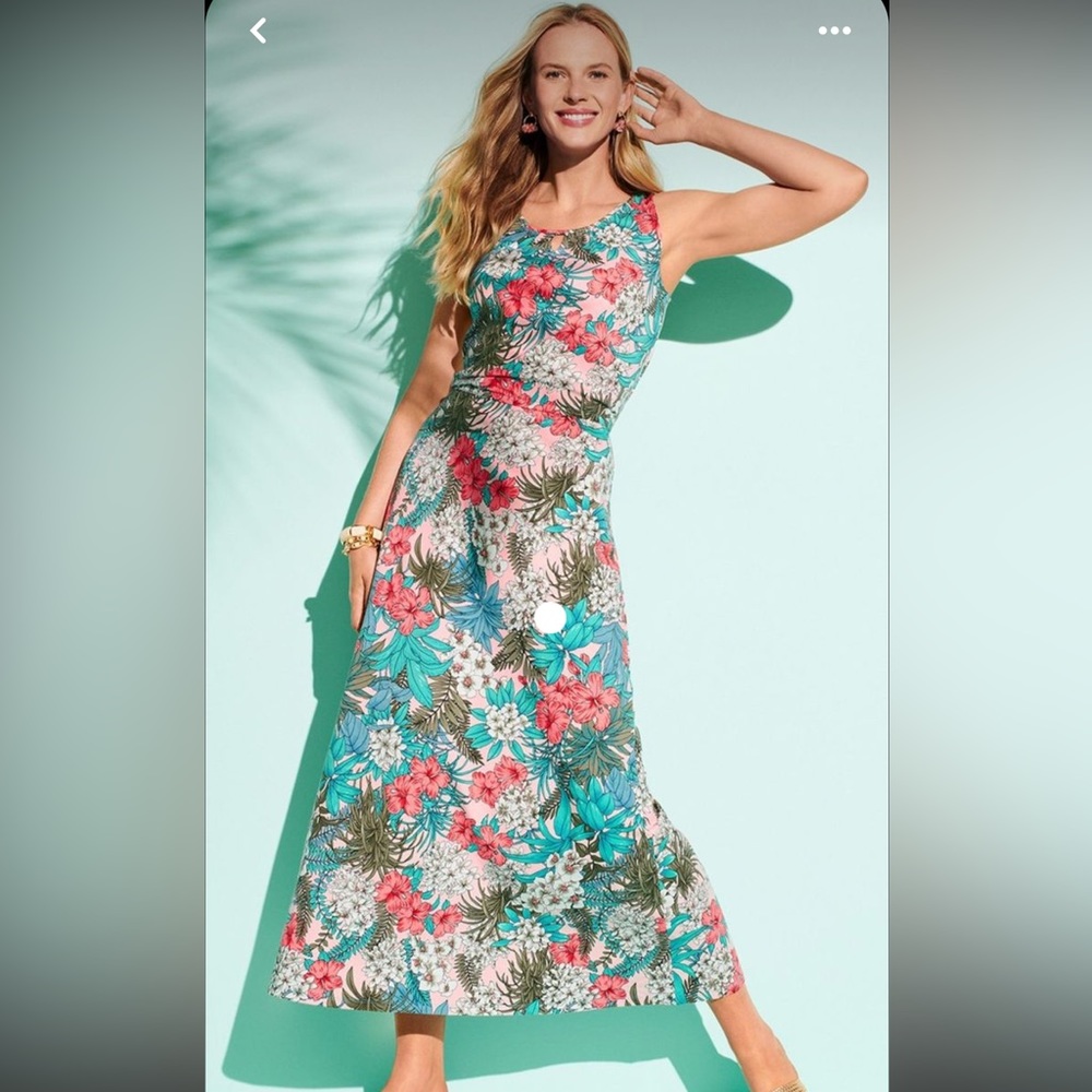 Talbots Tropical Maxi Dress Size Medium